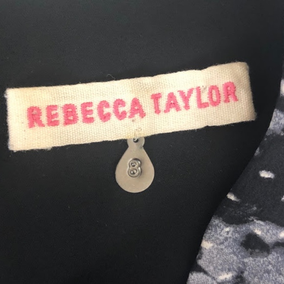 Rebecca Taylor Silk A-Line Geometric Abstract Gray - Picture 4 of 4